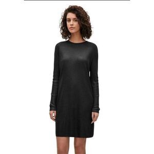 COS Black Metallic Shimmer Long Sleeve Tunic Shift Dress Small